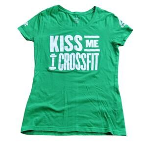 Reebok Kiss me I CrossFit Short Sleeve Shirt Green Small